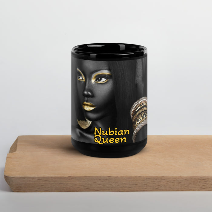 Nubian Queen Black Glossy Mug