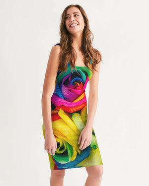 Rainbow of Roses Women's Midi Bodycon Dress freeshipping - %janaescloset%