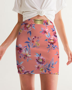 Pink Sea of Flowers Women's Mini Skirt freeshipping - %janaescloset%