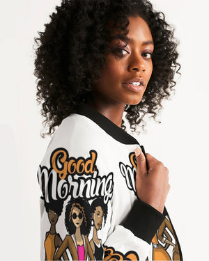 Good Morning Black Queen Women's Bomber Jacket freeshipping - %janaescloset%