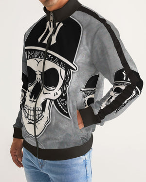 NY Skulls Crew Men's Stripe-Sleeve Track Jacket freeshipping - %janaescloset%