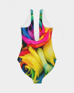 Rainbow of Roses Women's One-Piece Swimsuit freeshipping - %janaescloset%