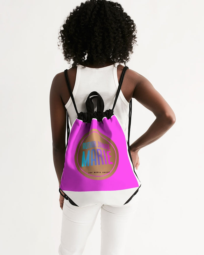 Author Logo Pink Canvas Drawstring Bag