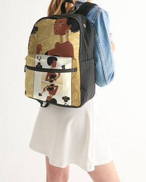 Black Queen Card Small Canvas Backpack freeshipping - %janaescloset%