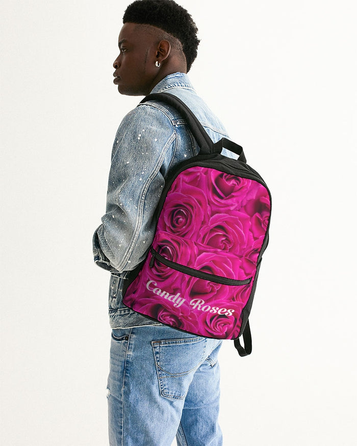 Pink Candy Roses Small Canvas Backpack