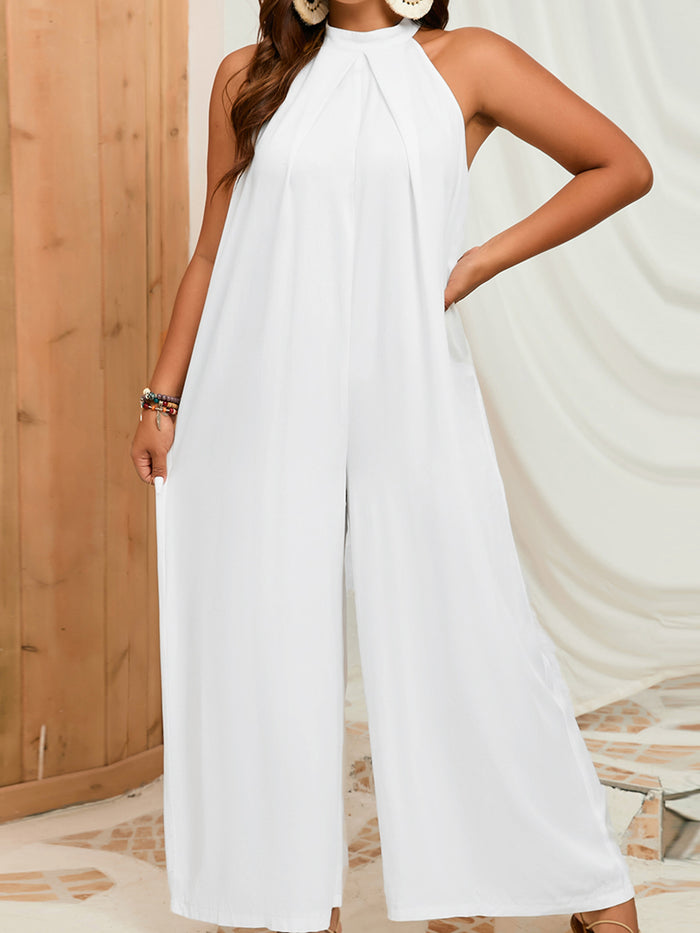 All White Everything Wide Leg Jumpsuit