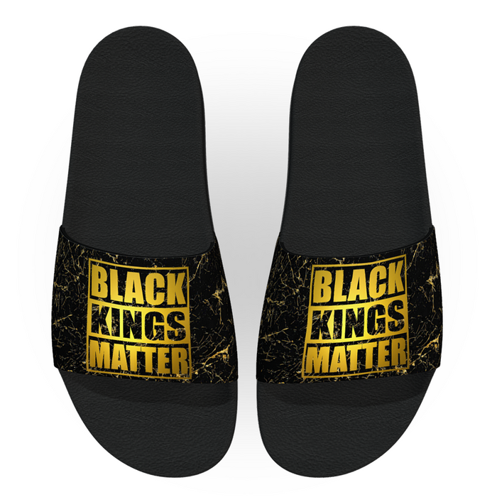 Black Kings Matter Men's Slides